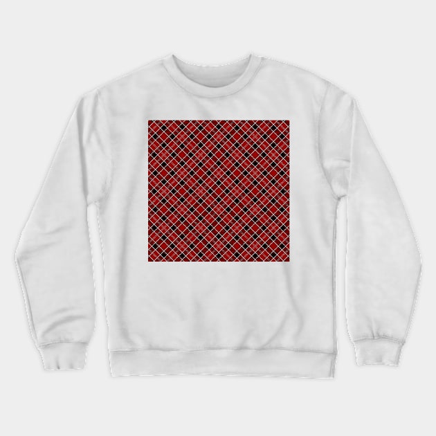 Scotland Tartan Red And Black Pattern Crewneck Sweatshirt by teezeedy